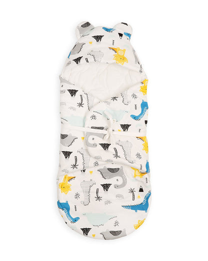 Kicks & Crawl Dino World Baby Sleeping Nest-Equipped With Velcro Harness-With 3-Way Zip For Easy Change-Newborn Bed