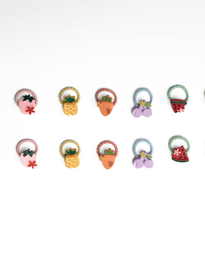 Kicks & Crawl Multicolor Rubberbands-Fruity Vibrance-Rubber-Pack of 10-For Infants