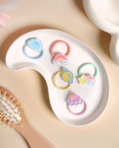 Kicks & Crawl Multicolor Rubber Bands-Galaxy Loops-Rubber-Pack of 5-For Infants