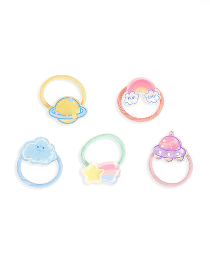 Kicks & Crawl Multicolor Rubber Bands-Galaxy Loops-Rubber-Pack of 5-For Infants