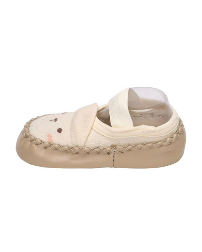 Kicks & Crawl Peach Pre-Walker Booties-Happy Feet-Cotton & Polyester-For Infants