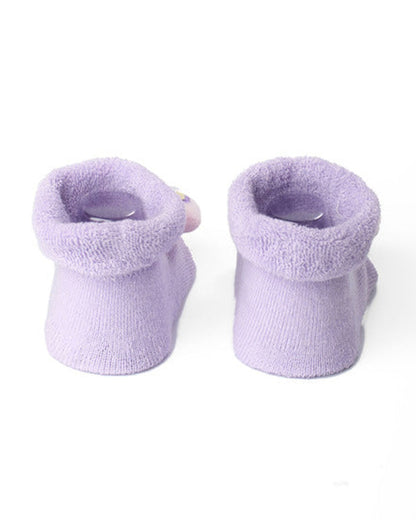 Kicks & Crawl Lilac & Peach Socks-Happy Flutters-Cotton & Polyester-Pack of 2-For Infants