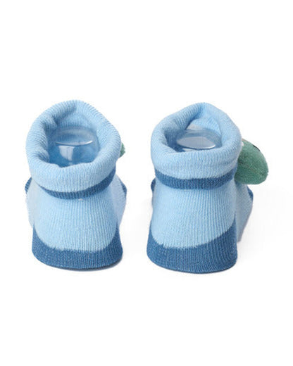 Kicks & Crawl Blue & Multicolor Socks-Jurassic Roars-Cotton & Polyester-Pack of 2-For Infants