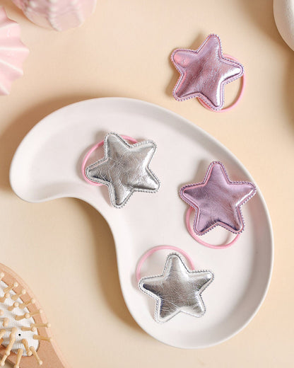 Kicks & Crawl Pastel Pink Rubber Bands-Mystic Stars-Rubber-Pack of 4-For Infants