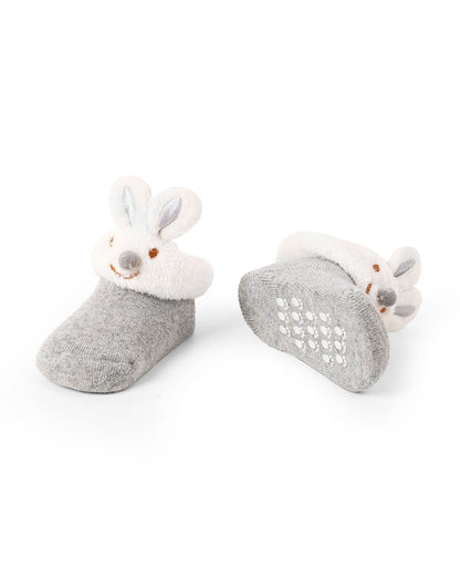 Kicks & Crawl Navy Blue Socks-Bunny Friends-Cotton & Polyester-Pack of 2-For Infants