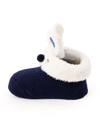 Kicks & Crawl Navy Blue Socks-Bunny Friends-Cotton & Polyester-Pack of 2-For Infants