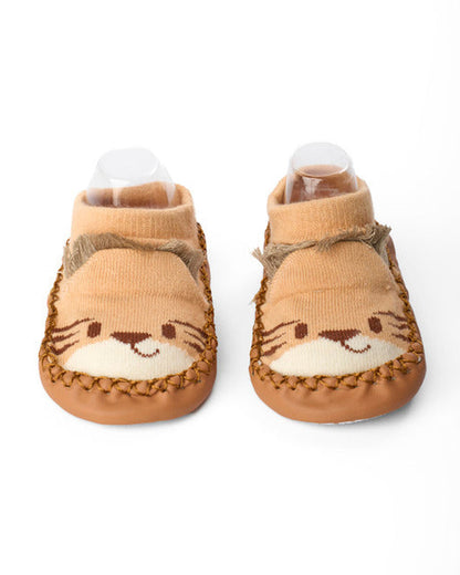 Kicks & Crawl Multicolor Pre-Walker Booties-Paw Leaf-Cotton-Pack of 2-For Infants