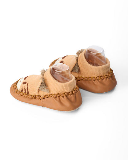 Kicks & Crawl Multicolor Pre-Walker Booties-Paw Leaf-Cotton-Pack of 2-For Infants