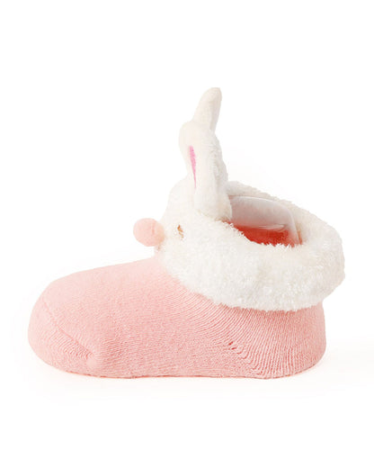 Kicks & Crawl Lavender & Peach Socks-Pink Bunny Friends-Cotton  & Polyester-Pack of 2-For Infants