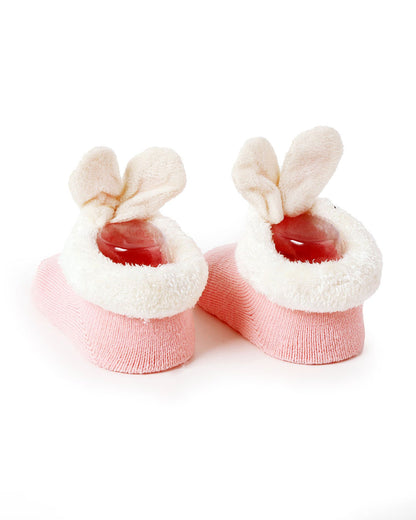 Kicks & Crawl Lavender & Peach Socks-Pink Bunny Friends-Cotton  & Polyester-Pack of 2-For Infants