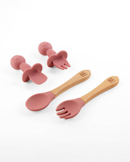 Kicks & Crawl Pink MunchMate -8 Piece Meal Set -100% Food-Grade Silicone -0M+
