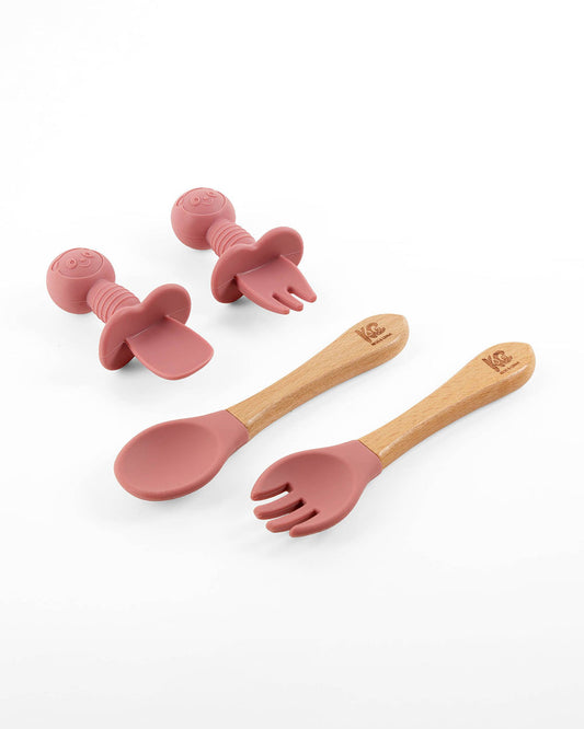Kicks & Crawl Pink MunchMate -8 Piece Meal Set -100% Food-Grade Silicone -0M+