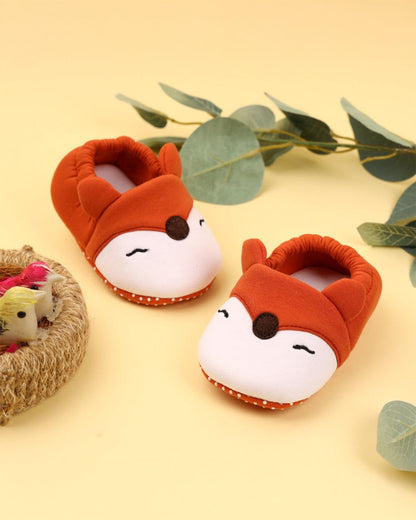 Kicks & Crawl Crimson Red Pre-Walker Booties-Foxy-Cotton & Polyester-For Infants