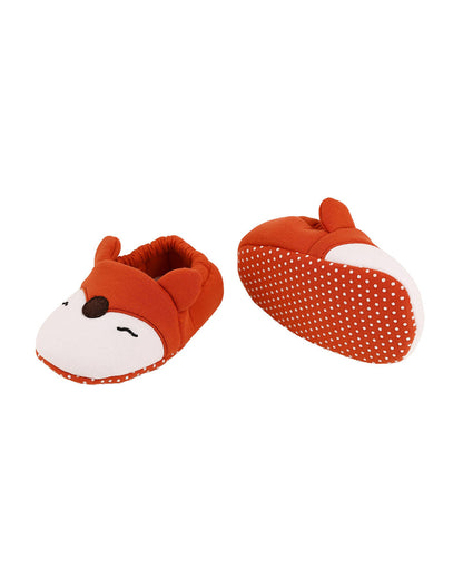 Kicks & Crawl Crimson Red Pre-Walker Booties-Foxy-Cotton & Polyester-For Infants