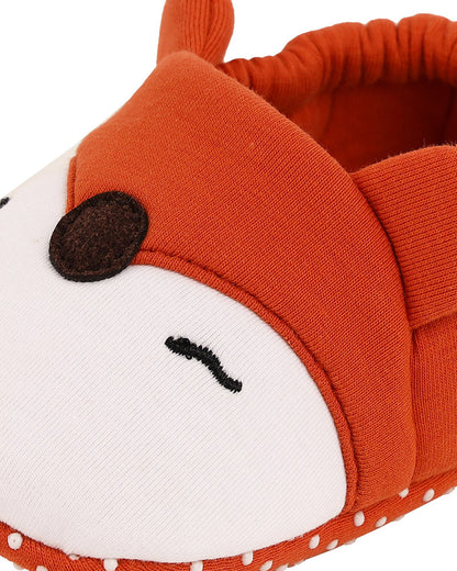 Kicks & Crawl Crimson Red Pre-Walker Booties-Foxy-Cotton & Polyester-For Infants