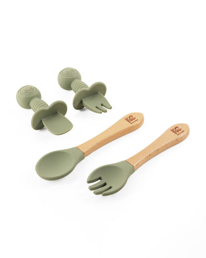 Kicks & Crawl Sage MunchMate -8 Piece Meal Set -100% Food-Grade Silicone-0M+