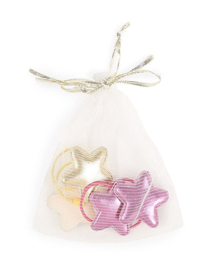 Kicks & Crawl Pink & Gold Rubber Bands-Shimmer Starry-Rubber-Pack of 4-For Infants