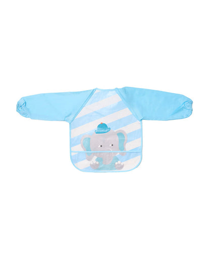 Kicks & Crawl Snuggly Ears Full Sleeve Bibs-Pack of 2 -Velcro Closure with Food Catching Pouch - 0M to 24M