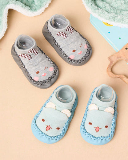 Kicks & Crawl Multicolor Pre-Walker Booties-Soft Tails & Ears-Pack of 2-For Infants