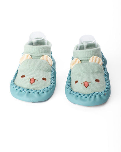Kicks & Crawl Multicolor Pre-Walker Booties-Soft Tails & Ears-Pack of 2-For Infants