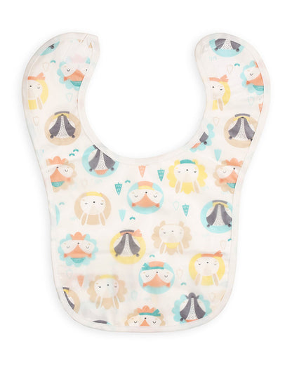 Kicks & Crawl Splash Splash Baby Reusable Plastic Bib-Pack of 3 -Velcro Closure with Food Catching Pouch -For Infants