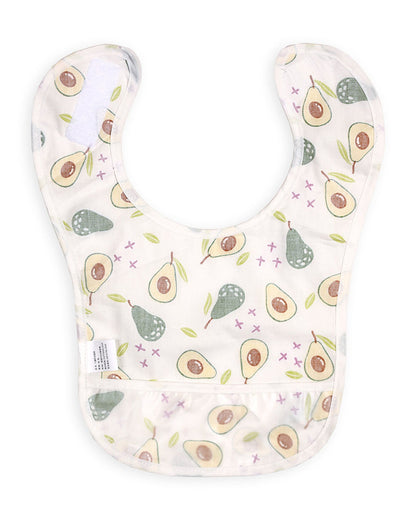 Kicks & Crawl Splash Splash Baby Reusable Plastic Bib-Pack of 3 -Velcro Closure with Food Catching Pouch -For Infants