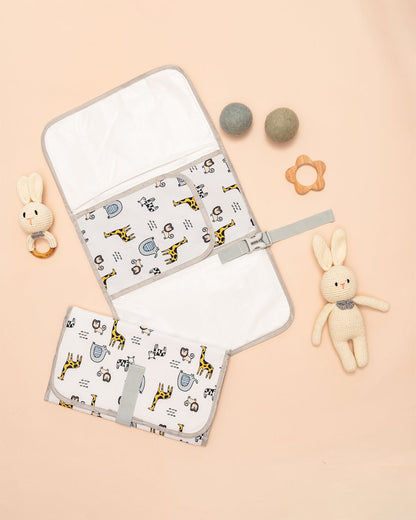 Kicks & Crawl Foldable Diaper Changing Mat-With Soft Quilted Design-Tiny Tails