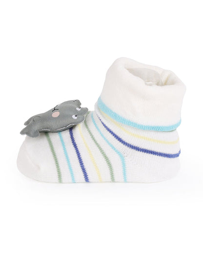 Kicks & Crawl Multicolor Socks-Trunk & Tails-Cotton & Polyester-Pack of 2-For Infants