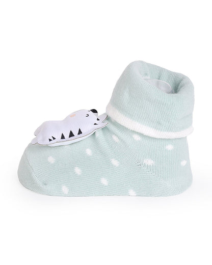 Kicks & Crawl Yellow & Light Grey Socks-Wild Stripes-Cotton & Polyester-Pack of 2-For Infants