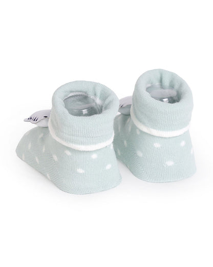 Kicks & Crawl Yellow & Light Grey Socks-Wild Stripes-Cotton & Polyester-Pack of 2-For Infants