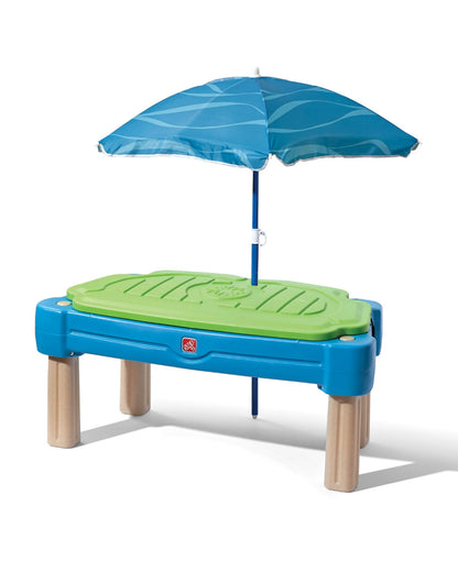 Step2 Cascading Cove Sand & Water Activity Centre & Table-Dual Sided Play With Umbrella-Promotes Sensory Skills-18M+