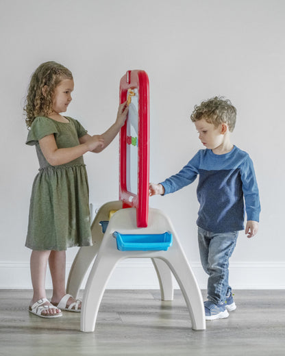 Step2 All Around Easel Board-Art & Craft Kit-Double‑Sided Easel Includes 94‑Piece Foam Magnet Kit-36M+