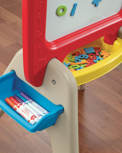Step2 All Around Easel Board-Art & Craft Kit-Double‑Sided Easel Includes 94‑Piece Foam Magnet Kit-36M+