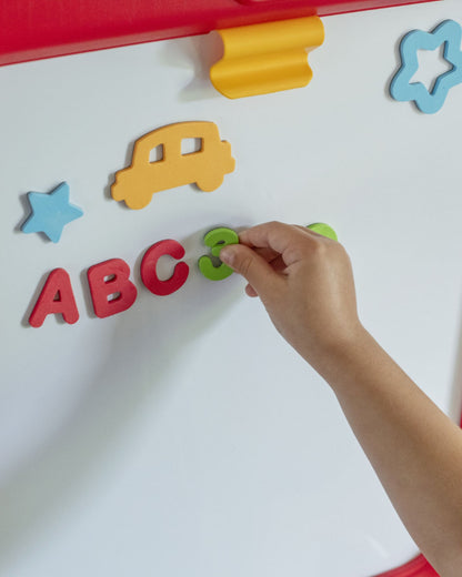 Step2 All Around Easel Board-Art & Craft Kit-Double‑Sided Easel Includes 94‑Piece Foam Magnet Kit-36M+