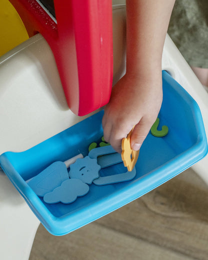 Step2 All Around Easel Board-Art & Craft Kit-Double‑Sided Easel Includes 94‑Piece Foam Magnet Kit-36M+