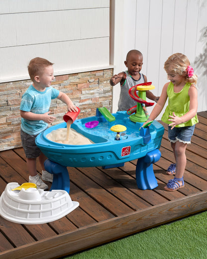 Step2 Fiesta Cruise Sand & Water Activity Centre & Table-Boat Themed Dual Play Zones-Promotes Sensory Play-24M+