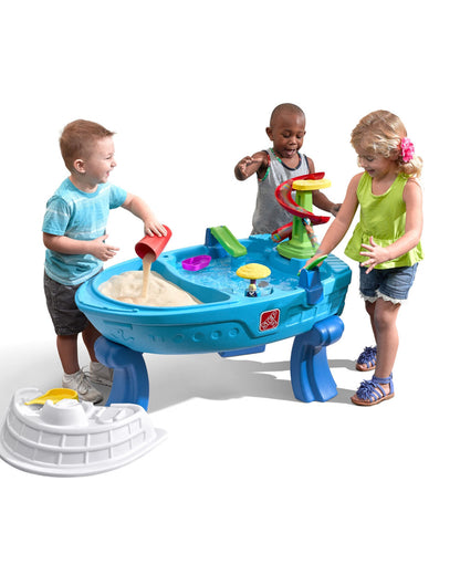Step2 Fiesta Cruise Sand & Water Activity Centre & Table-Boat Themed Dual Play Zones-Promotes Sensory Play-24M+