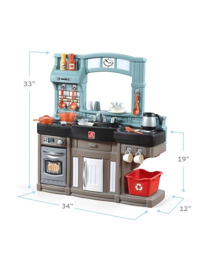 Step2 Best Chefs Kitchen-Pretend & Play Toy-Light‑Up & Sound‑Effect Stove-Includes 25‑Pieces Accessory Set-24M+