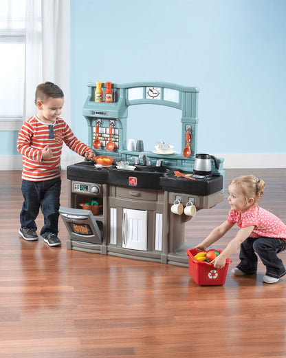 Step2 Best Chefs Kitchen-Pretend & Play Toy-Light‑Up & Sound‑Effect Stove-Includes 25‑Pieces Accessory Set-24M+