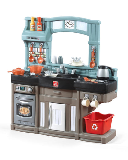 Step2 Best Chefs Kitchen-Pretend & Play Toy-Light‑Up & Sound‑Effect Stove-Includes 25‑Pieces Accessory Set-24M+