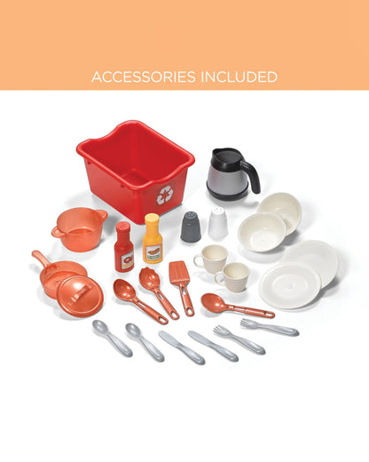 Step2 Best Chefs Kitchen-Pretend & Play Toy-Light‑Up & Sound‑Effect Stove-Includes 25‑Pieces Accessory Set-24M+