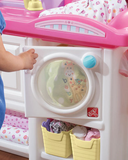 Step2 Love & Care Deluxe Nursery-Pretend & Play Toy-Features Baby Highchair & Crib With Mobile-24M+