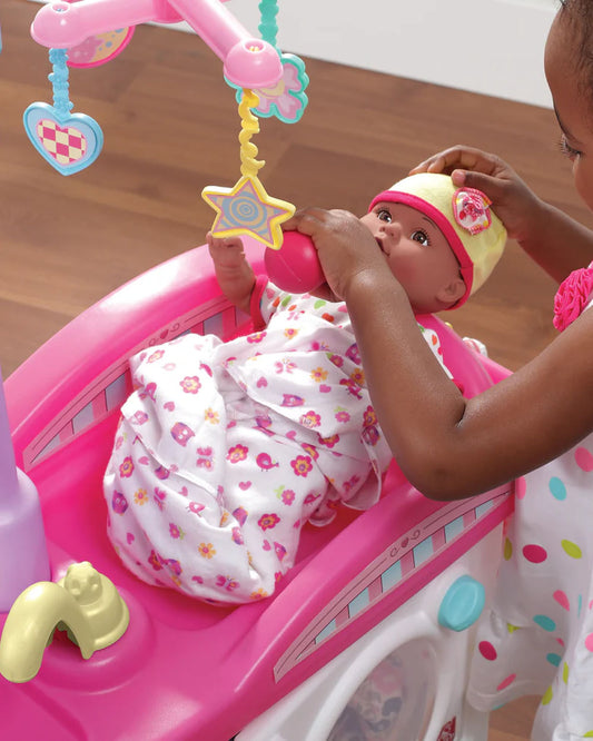 Step2 Love & Care Deluxe Nursery-Pretend & Play Toy-Features Baby Highchair & Crib With Mobile-24M+