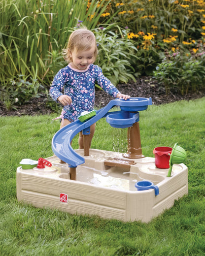 Step2 Naturally Playful Splashway Canal Table-Outdoor Toys-Boat Track Play with Flowing Waterways-Enhances Motor Skills-12M+