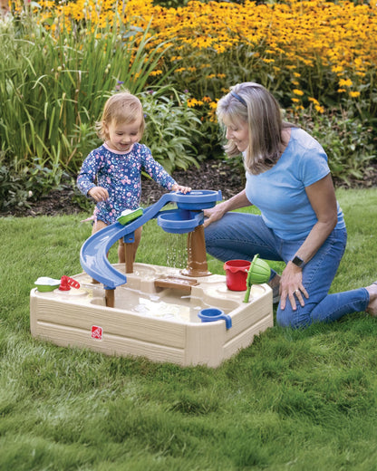 Step2 Naturally Playful Splashway Canal Table-Outdoor Toys-Boat Track Play with Flowing Waterways-Enhances Motor Skills-12M+