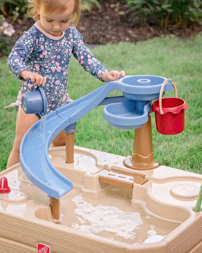 Step2 Naturally Playful Splashway Canal Table-Outdoor Toys-Boat Track Play with Flowing Waterways-Enhances Motor Skills-12M+