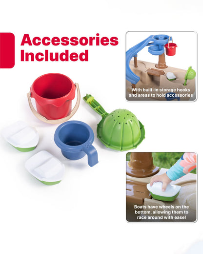 Step2 Naturally Playful Splashway Canal Table-Outdoor Toys-Boat Track Play with Flowing Waterways-Enhances Motor Skills-12M+