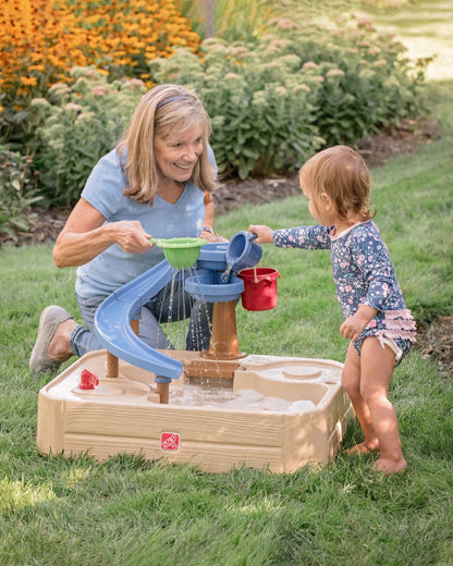 Step2 Naturally Playful Splashway Canal Table-Outdoor Toys-Boat Track Play with Flowing Waterways-Enhances Motor Skills-12M+