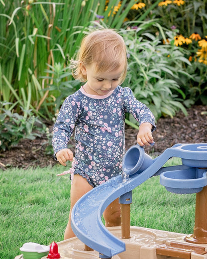 Step2 Naturally Playful Splashway Canal Table-Outdoor Toys-Boat Track Play with Flowing Waterways-Enhances Motor Skills-12M+