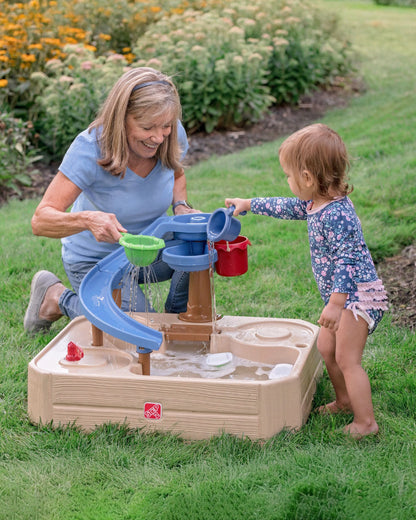 Step2 Naturally Playful Splashway Canal Table-Outdoor Toys-Boat Track Play with Flowing Waterways-Enhances Motor Skills-12M+